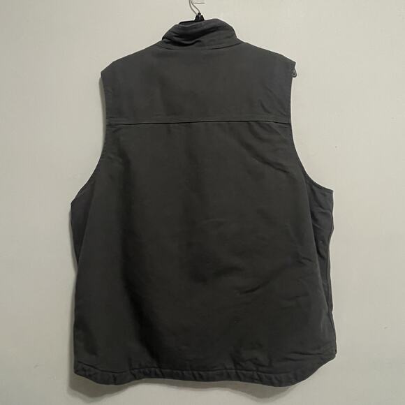 Carhartt Vest Men's Large Sherpa Lined Gray Canvas OV4277-M Loose Fit Mock Neck - Picture 3 of 10